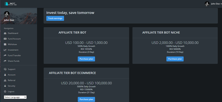 AI Bot Packages Dashboard